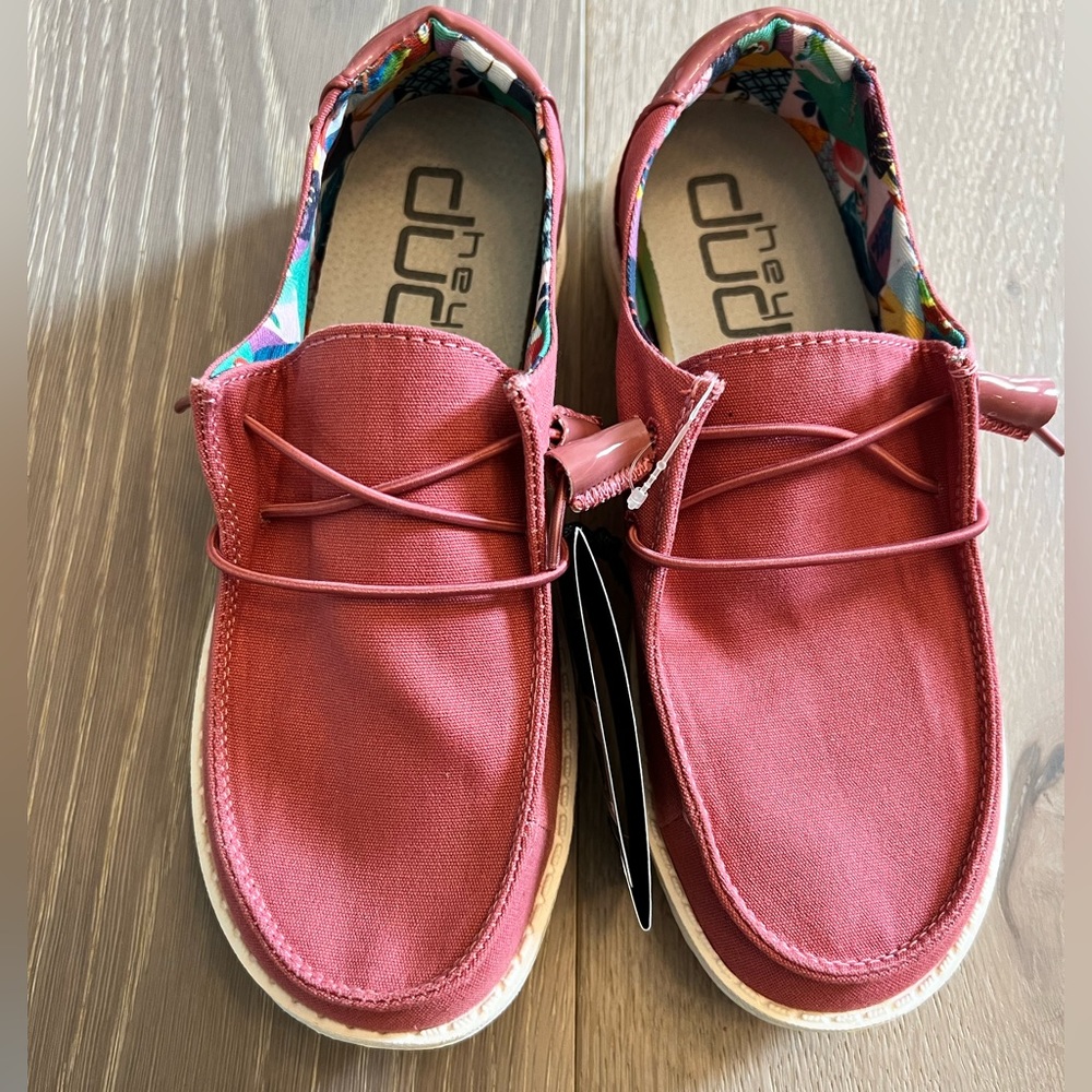 Pink hey dudes size 6